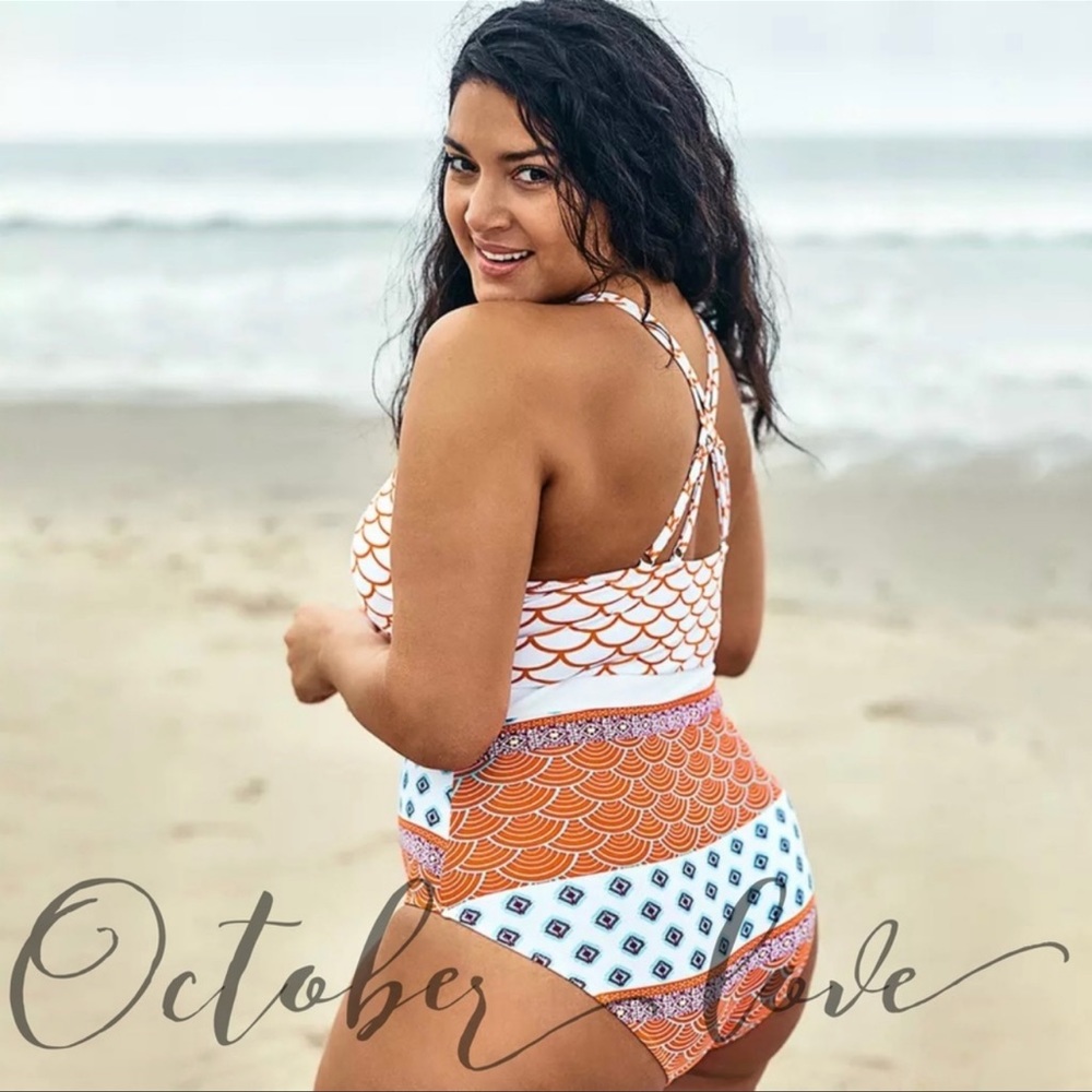 🎉HP October Love Plus Size One Piece Bathing Suit - Picture 3 of 4